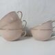 5 cups Villeroy & Boch pink and gold by Lucien Engel