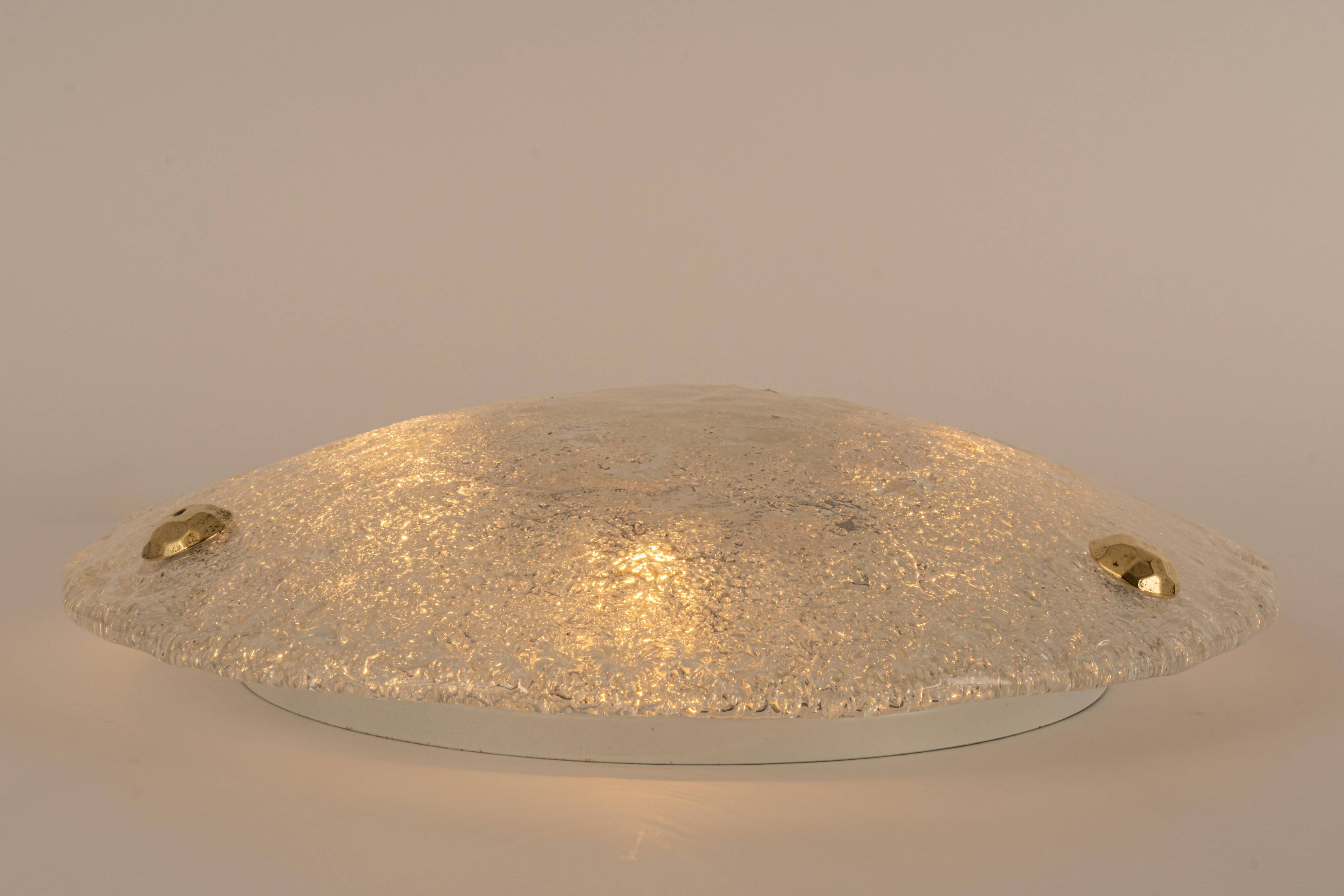 round glass ice Murano ceiling lights by Hillebrand, Germany, 1970s