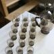 Magnificent Service of Tinted Glasses from the 50s-60s / 18 Glasses and 2 Jugs