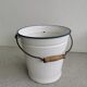 Set of 4 Vintage White Enamel Bucket Planter: 1970s EMO Celje Yugoslavia