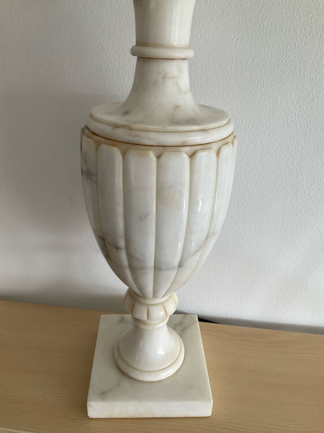 Antique Alabaster Lamp Base Italy 1970s