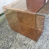 Smoked plexiglass coffee table attributed to michel dumas for roche bobois