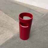 Red German umbrella stand in mid-century modern space style, 1960s.