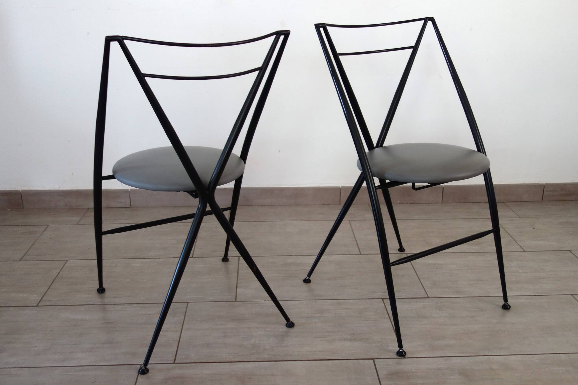 Cinderella folding chair pair by Yamakato, 1980s.