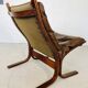 Vintage norwegian mid century leather seista chair by ingmar relling
