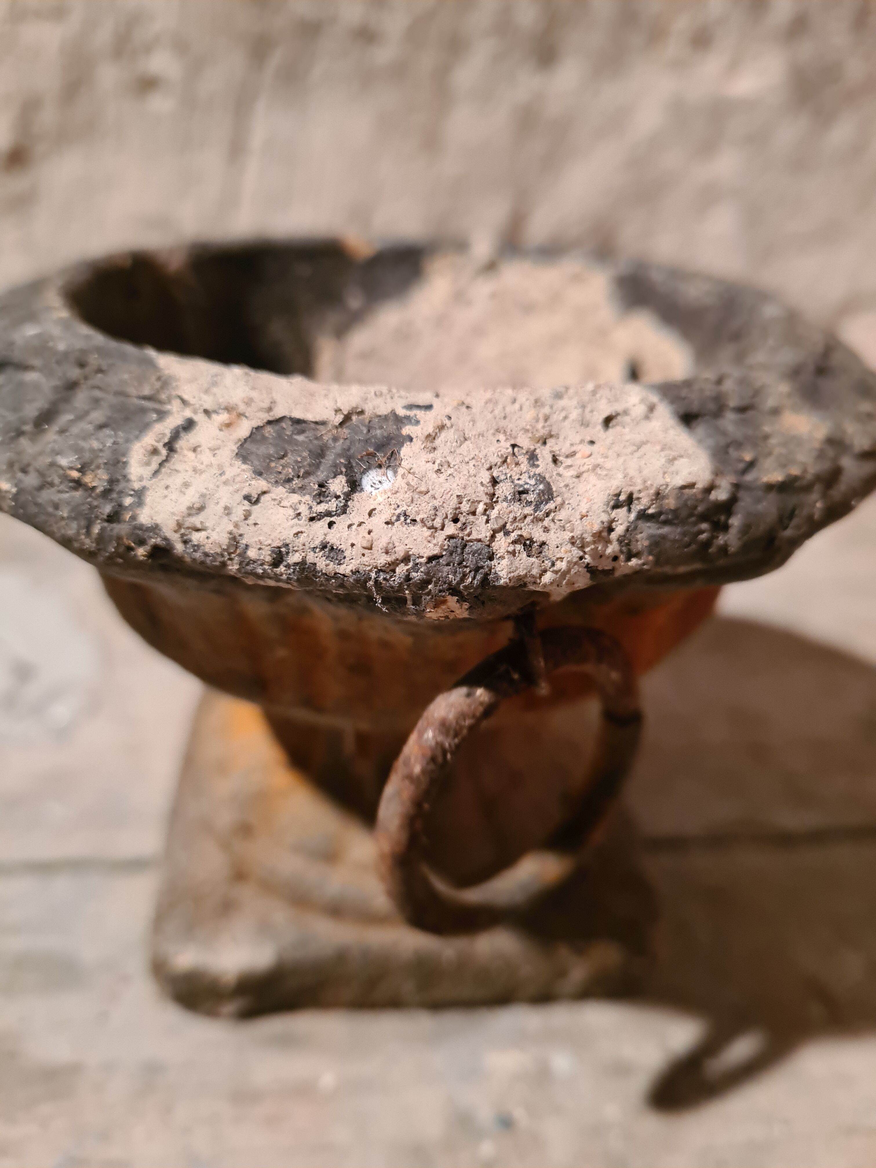 Patinated terracotta vase