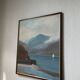 Oil painting on wood boats and lake 1977
