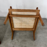 Ancien fauteuil scandinave design années 60 en hêtre massif vintage