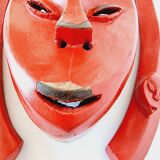 African Mask from Mali lacquered in red Exceptional piece