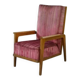 Fauteuil en chêne et velours 1940’s