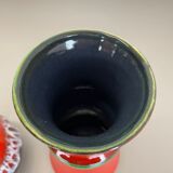 Set of 2 Multi-Color Fat Lava Op Art Pottery Vase Made by JASBA Ceramics Germany