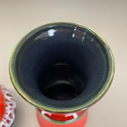 Set of 2 Multi-Color Fat Lava Op Art Pottery Vase Made by JASBA Ceramics Germany