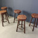 5 tabourets de bar en tronc d'arbre, années 1970