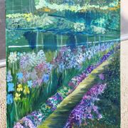 Impressionist oil on canvas – "The Garden of Irises"