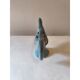 Flower holder in earthenware "rooster" blue shades
