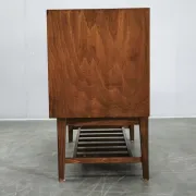 1960s Danish Modern Beech Wood Bar Cabinet with Tambour Door