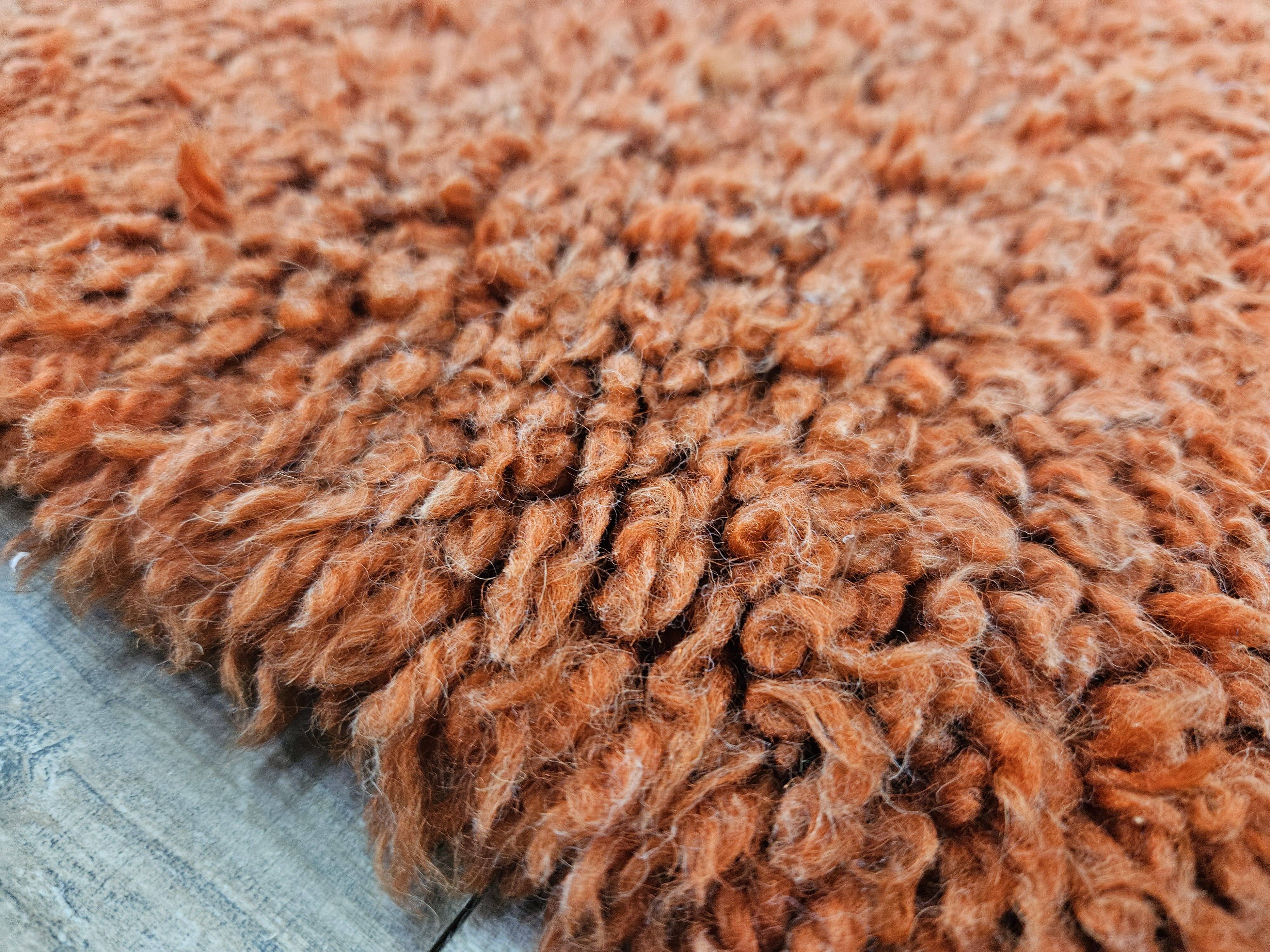 Vintage 70's Italian Red Wool Rug