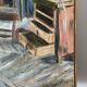 Huile sur toile intérieur d'atelier signée