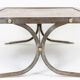 Industrial style coffee table in iron and leather, 1970s