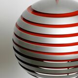 1960s spherical Space Age ceiling lamp with slats made of heavy metal