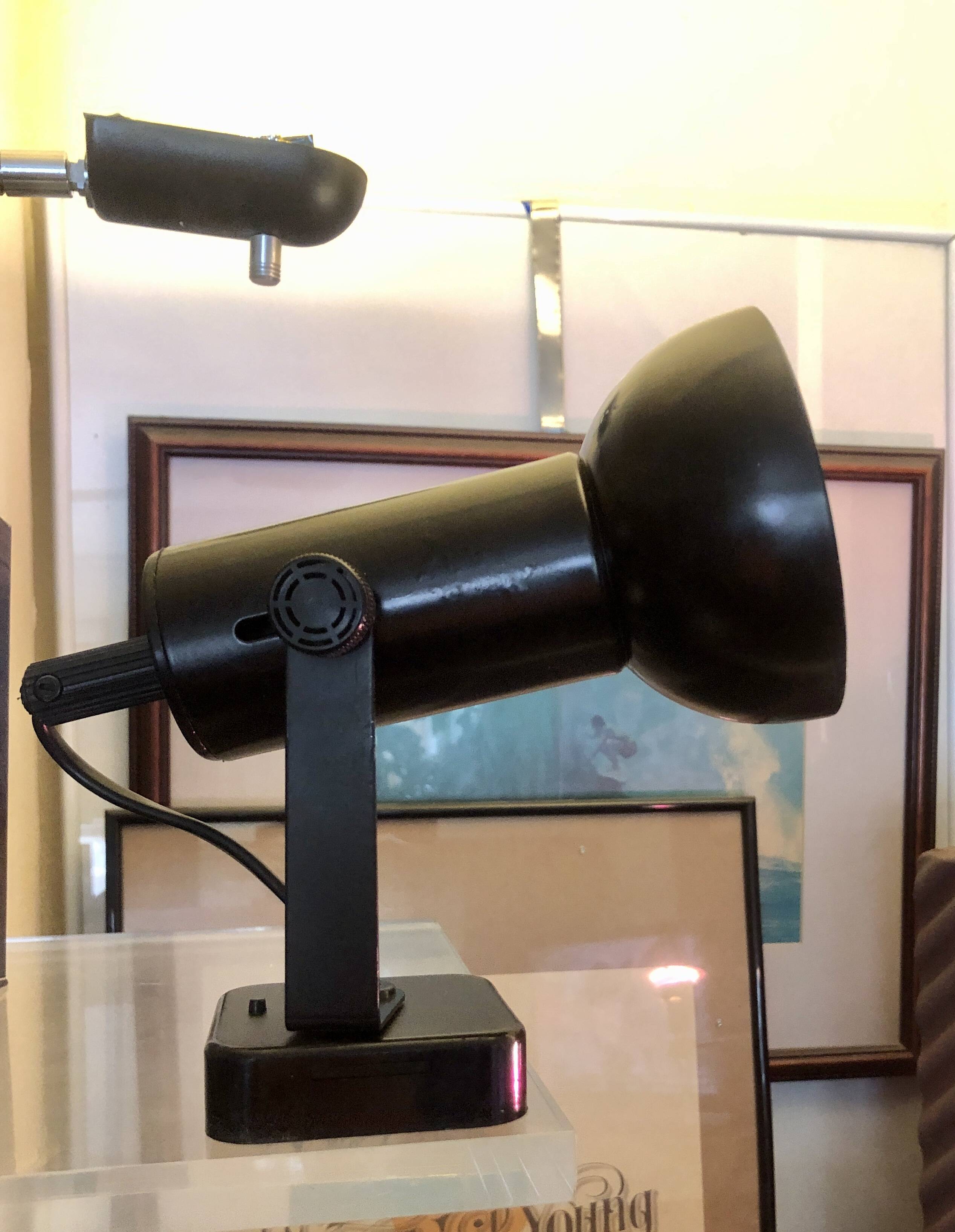 Black lacquered metal spotlight