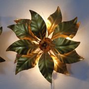 Golden Flower Shape Flushmounts by Hans Kögl, 1970s, Set of 2