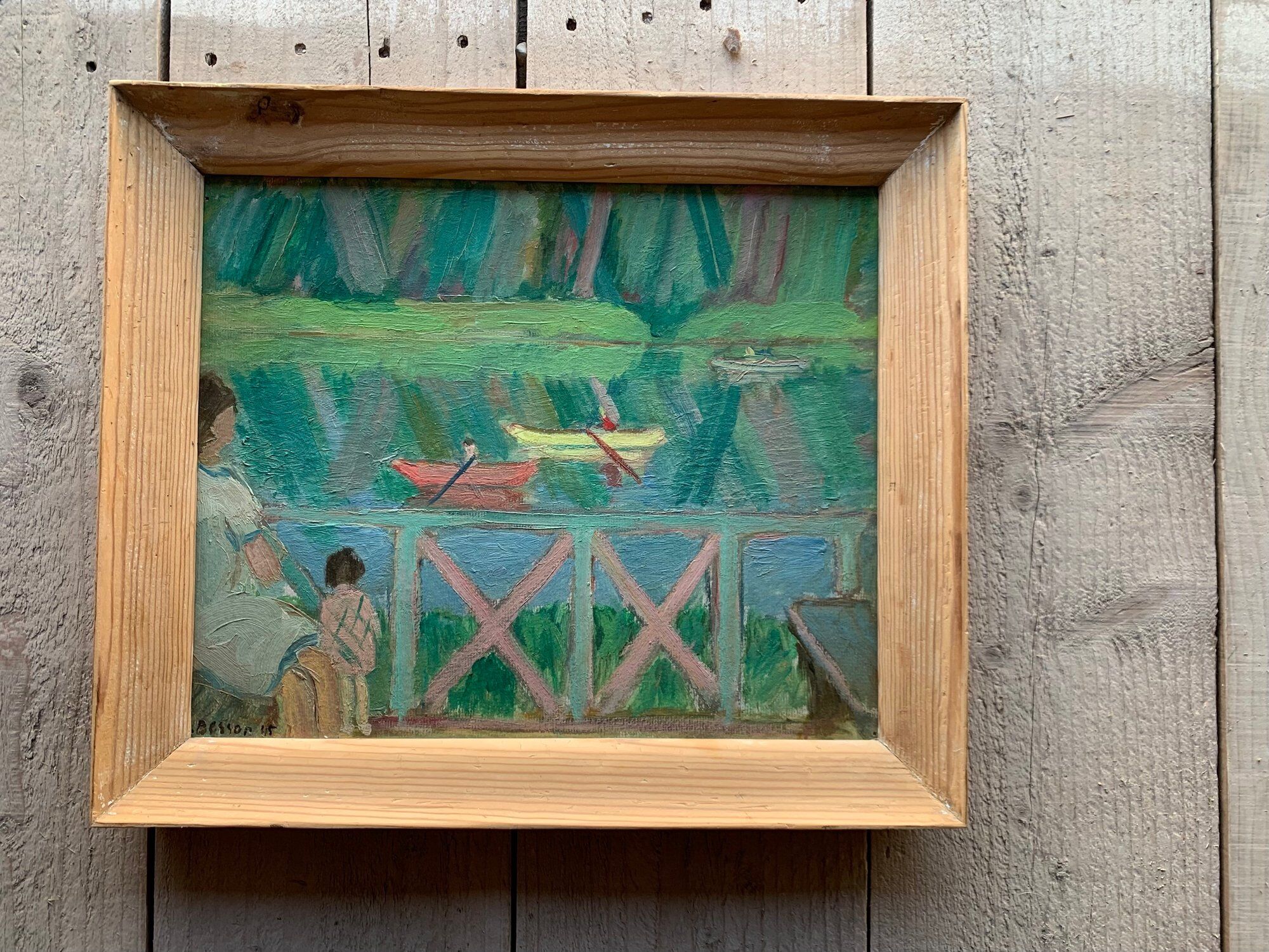 View of the terrace oil on panel