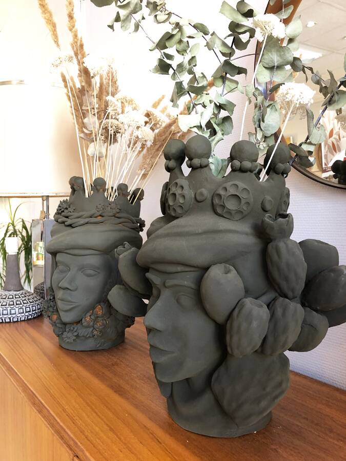 Crowned head in ceramic by Stefania Boemi – Sicily, Italy