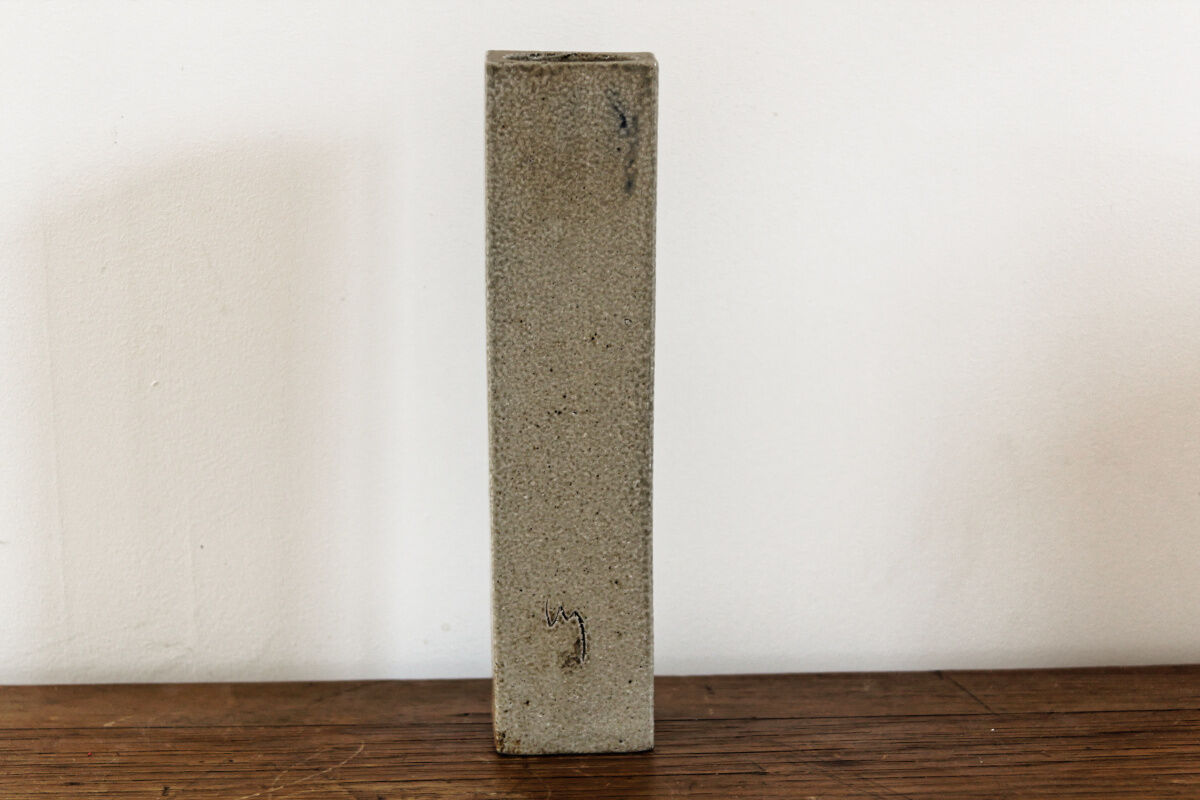 Vintage vase in sandstone, signed