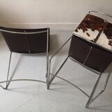 set of 2 "fil"metal chairs by Pascal Mourgue for Ligne Roset Cinna