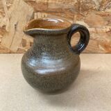 Old fontgombault pitcher vintage brown stoneware