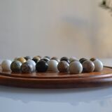 Solitaire game in exotic wood and semi-precious stones