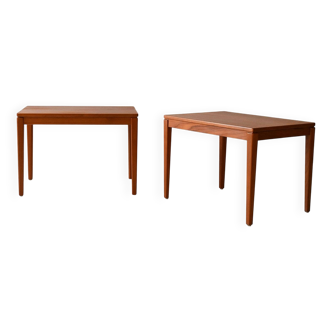 Paire de tables basses scandinaves vintage en teck