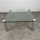 Ligne Roset coffee table, glass, postmodern design, 80s
