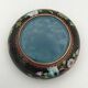 Ashtray, pocket emptier in brass and cloisonné enamel, floral decoration, China
