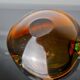 Sommerso brown and green pocket emptier by Flavio Poli for Seguso, Mu glass