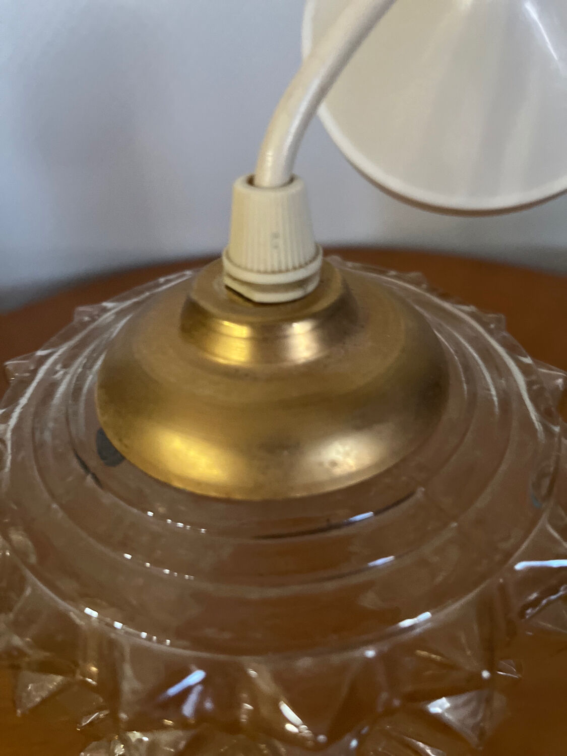 Vintage glass pendant light 1970