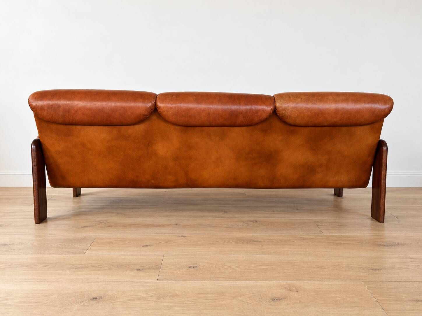 Vintage Swedish mid-century 3-person sofa in cognac leather, 1970s