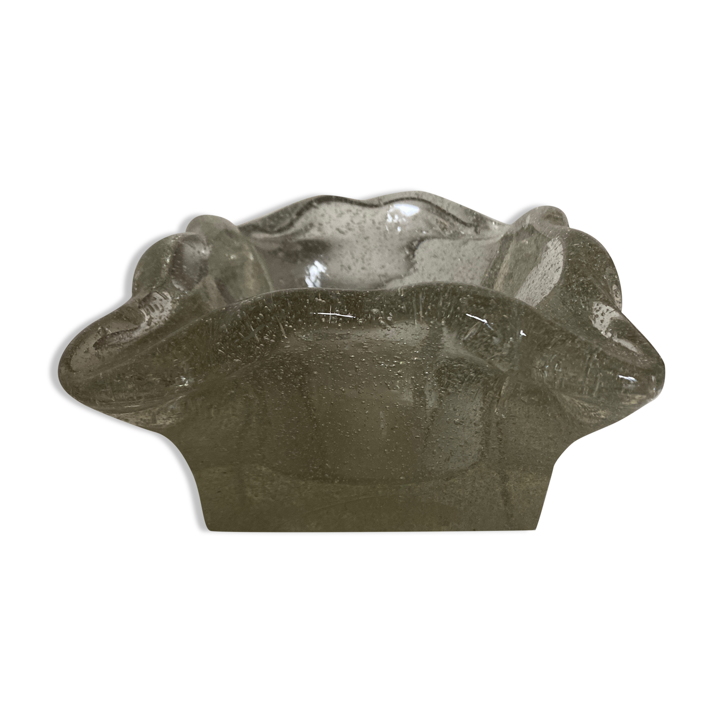 Cendrier massif en verre soufflé travail italien 1960