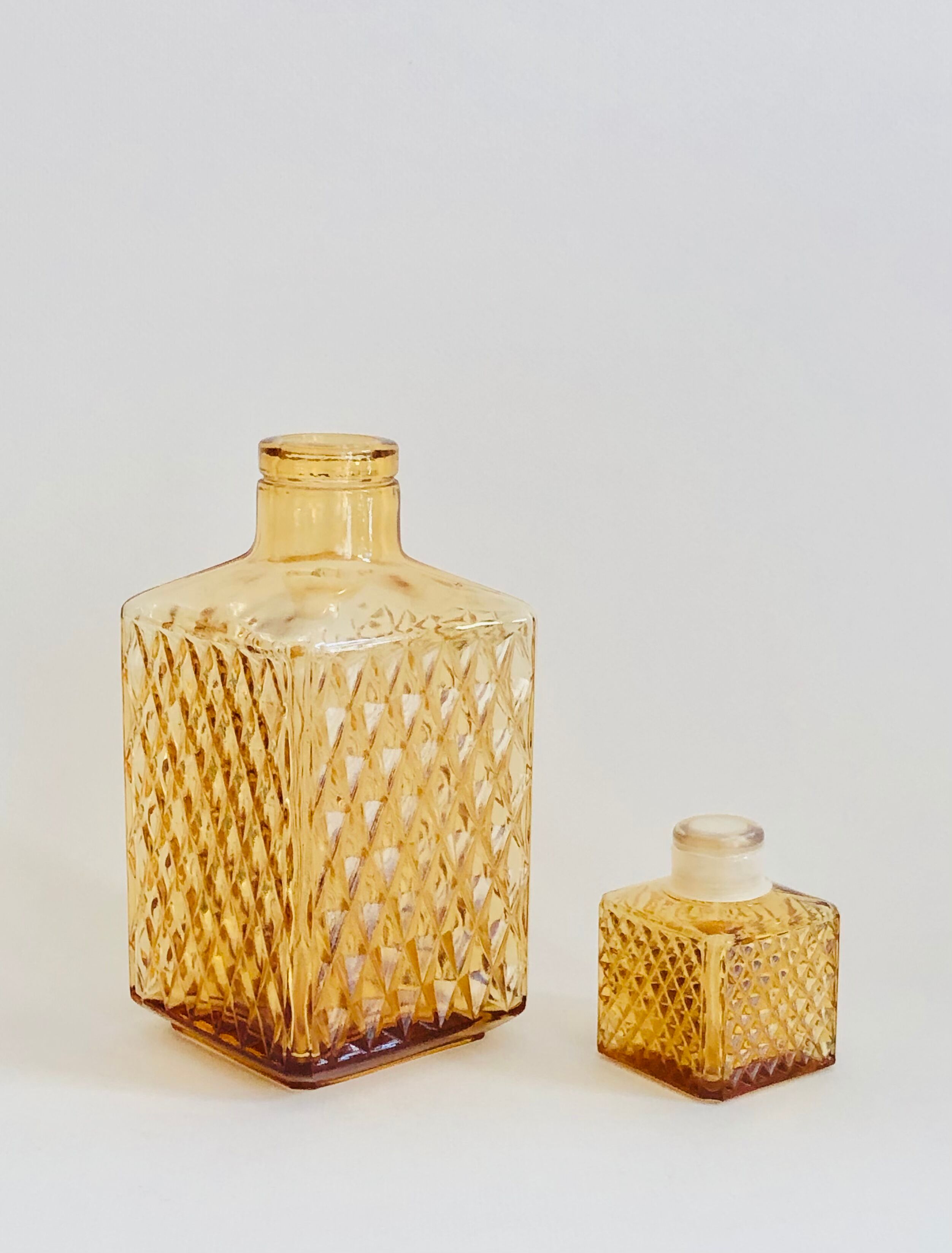 Vintage smoked glass whiskey decanter