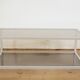 Aluminium coffee table and smoked glasses, France, circa 1980