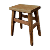 Rustic solid wood stool – brutalist spirit