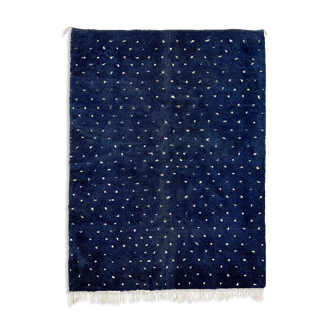 Modern Moroccan carpet dark blue