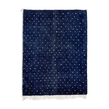 Modern Moroccan carpet dark blue