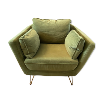 Olive green topim armchair