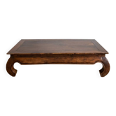 Table basse orientale en bois massif brun