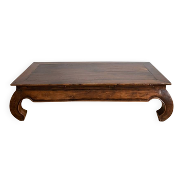 Table basse orientale en bois massif brun
