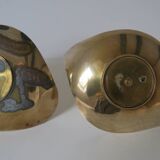 Paire cygnes ,poche , cygnes, laiton, vintage