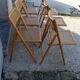 Série de 6 chaises pliantes cannées