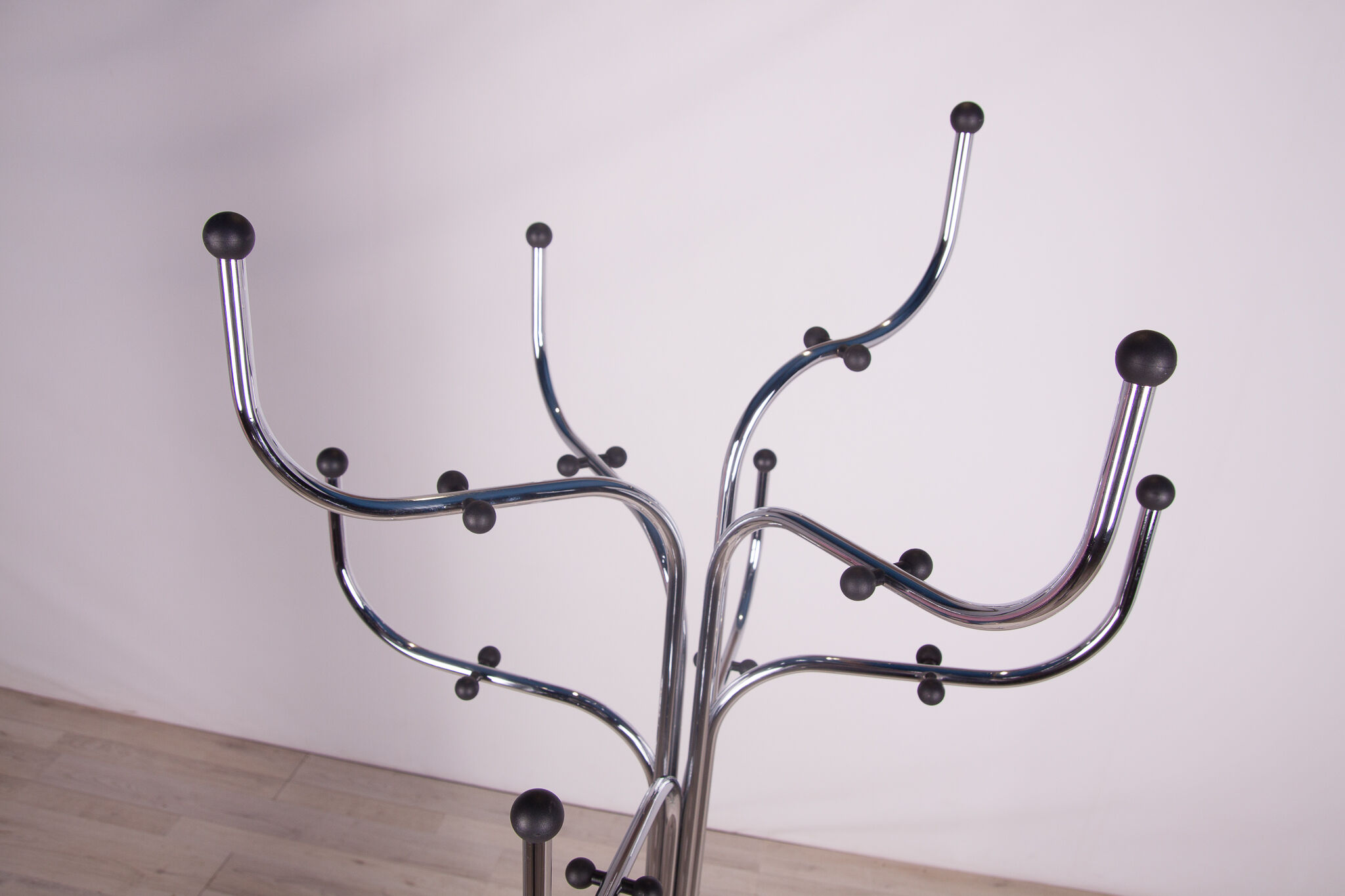 Chromed steel coat rack coat tree by sidse werner for fritz hansen, 1990s